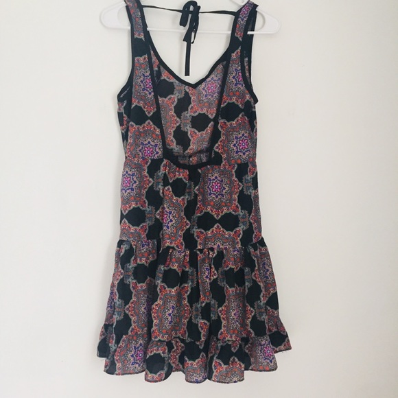 *DONATED* BAND OF GYPSIES Boho Flowy Printed Tunic Top Mini Dress - Picture 5 of 13